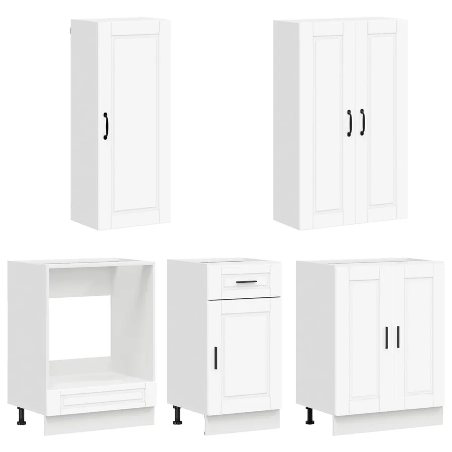 Unité de cuisine PORTO 5 pcs Blanc Bois d'ingénierie - 3