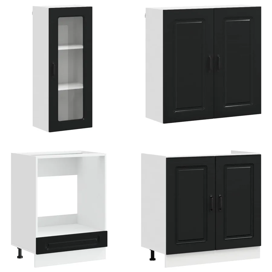 Unité de cuisine KALMAR 8 pcs Noir Bois d'ingénierie - 3