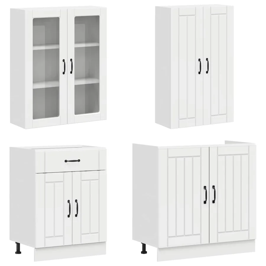 Unité de cuisine LUCCA 8 pcs Blanc brillant Bois d'ingénierie - 3