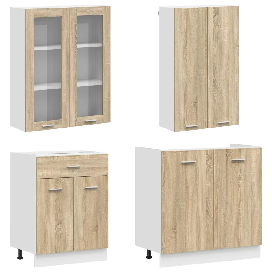 Unité de cuisine LYON 8 pcs Chêne Sonoma Bois d'ingénierie - 3
