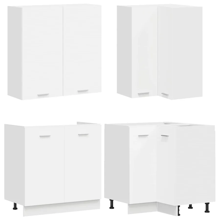 Unité de cuisine LYON 8 pcs Blanc Bois d'ingénierie - 3