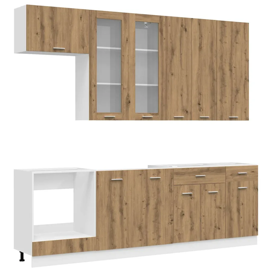Unité de cuisine LYON 8 pcs Chêne artisanal Bois d'ingénierie - 2