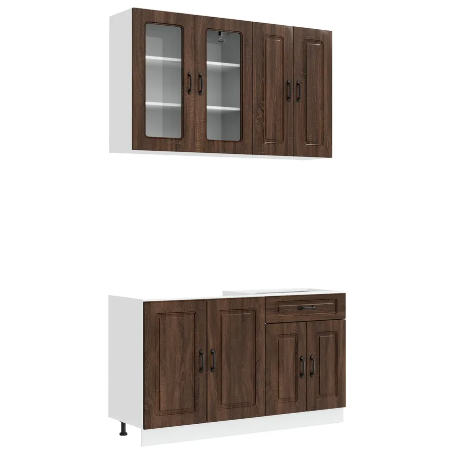 Unité de cuisine KALMAR 4 pcs Chêne brun Bois d'ingénierie - 2