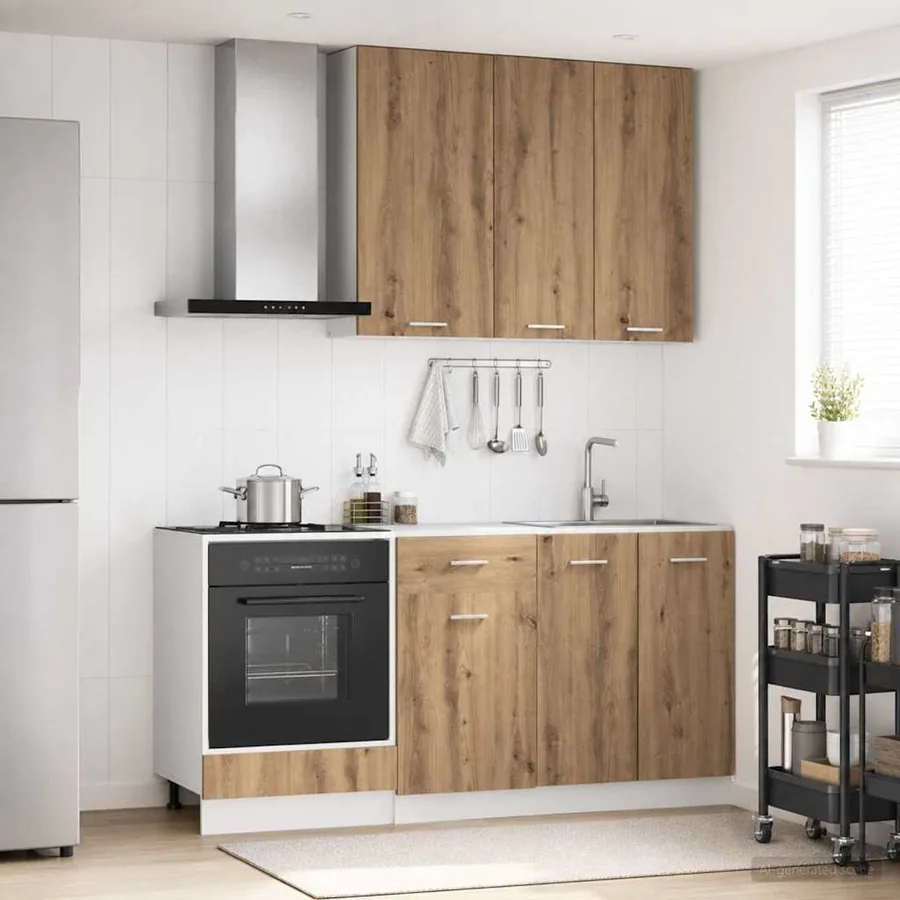Unité de cuisine LYON 5 pcs Chêne artisanal Bois d'ingénierie