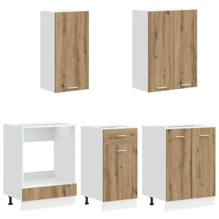 Unité de cuisine LYON 5 pcs Chêne artisanal Bois d'ingénierie - 3