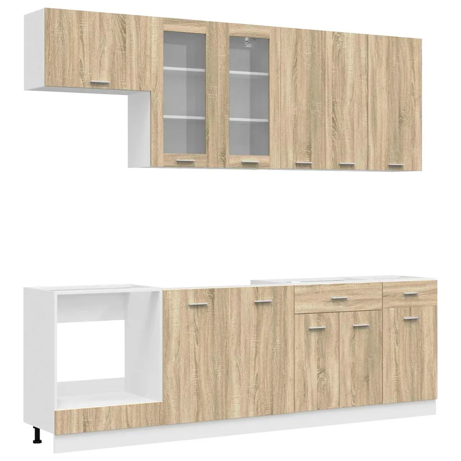 Unité de cuisine LYON 8 pcs Chêne Sonoma Bois d'ingénierie - 2