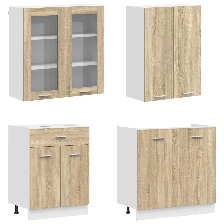 Unité de cuisine LYON 8 pcs Chêne Sonoma Bois d'ingénierie - 3