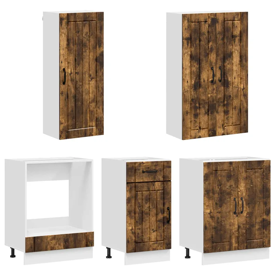 Unité de cuisine LUCCA 5 pcs Chêne fumé Bois d'ingénierie - 3