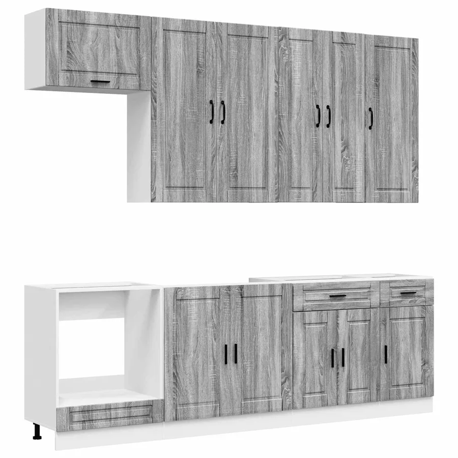 Unité de cuisine PORTO 8 pcs Sonoma gris Bois d'ingénierie - 2