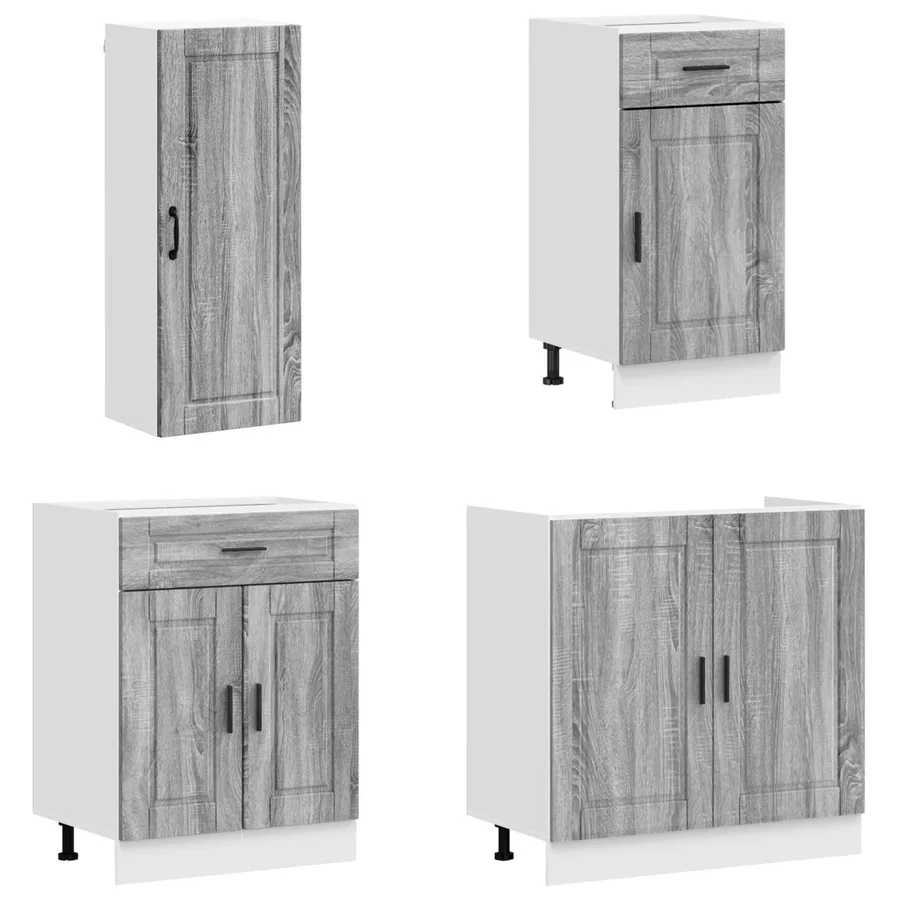 Unité de cuisine PORTO 8 pcs Sonoma gris Bois d'ingénierie - 3
