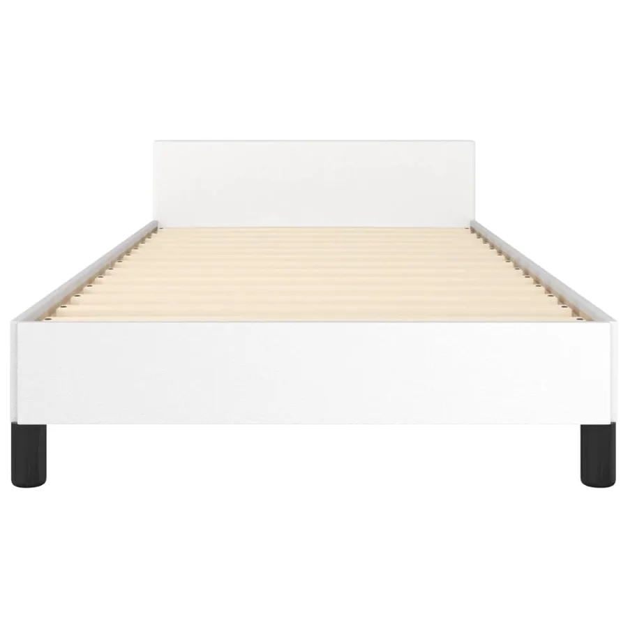 Cadre de lit sans matelas blanc 90x190 cm similicuir - 6