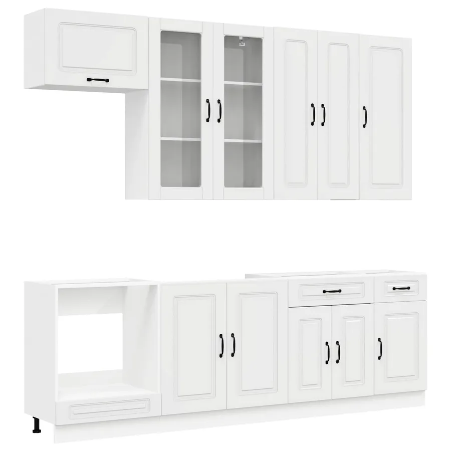 Unité de cuisine KALMAR 8 pcs Blanc brillant Bois d'ingénierie - 2