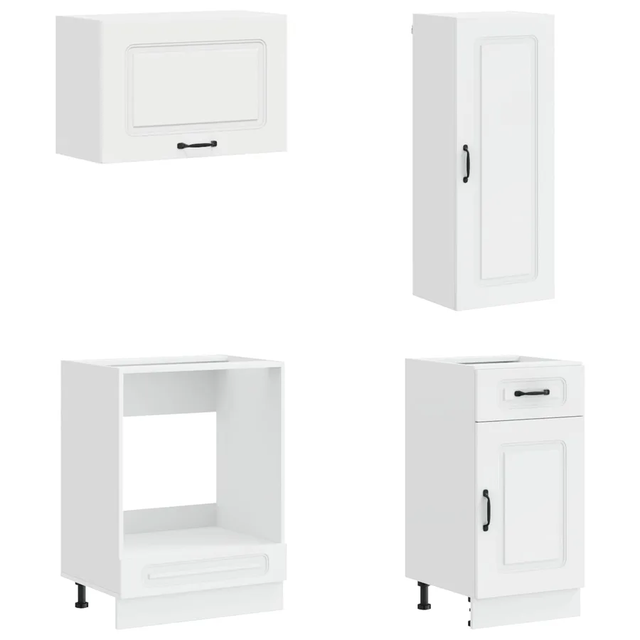 Unité de cuisine KALMAR 8 pcs Blanc brillant Bois d'ingénierie - 4