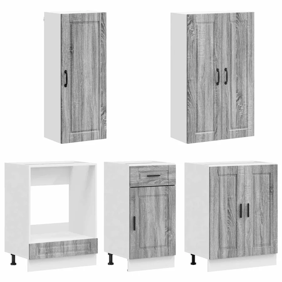 Unité de cuisine PORTO 5 pcs Sonoma gris Bois d'ingénierie - 3