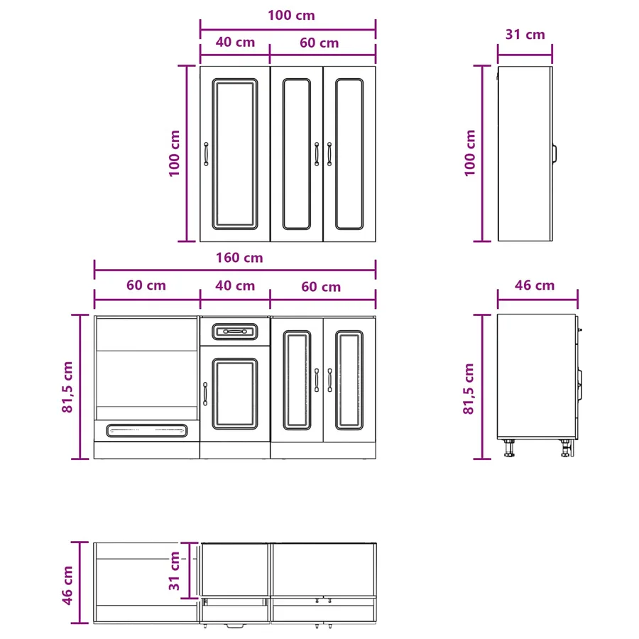 Unité de cuisine KALMAR 5 pcs Chêne Sonoma Bois d'ingénierie - 6