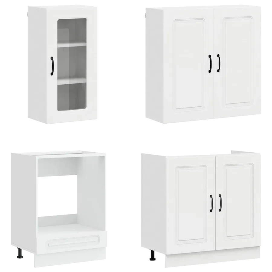 Unité de cuisine KALMAR 8 pcs Blanc brillant Bois d'ingénierie - 3