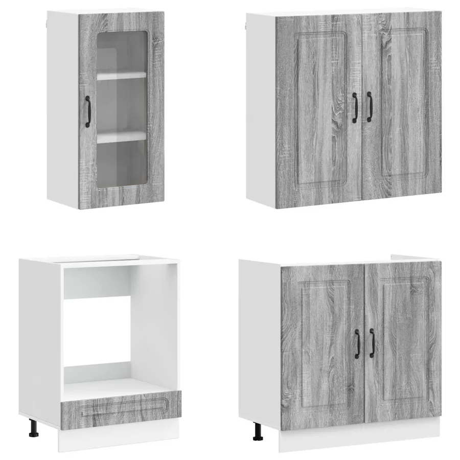 Unité de cuisine KALMAR 8 pcs Sonoma gris Bois d'ingénierie - 3