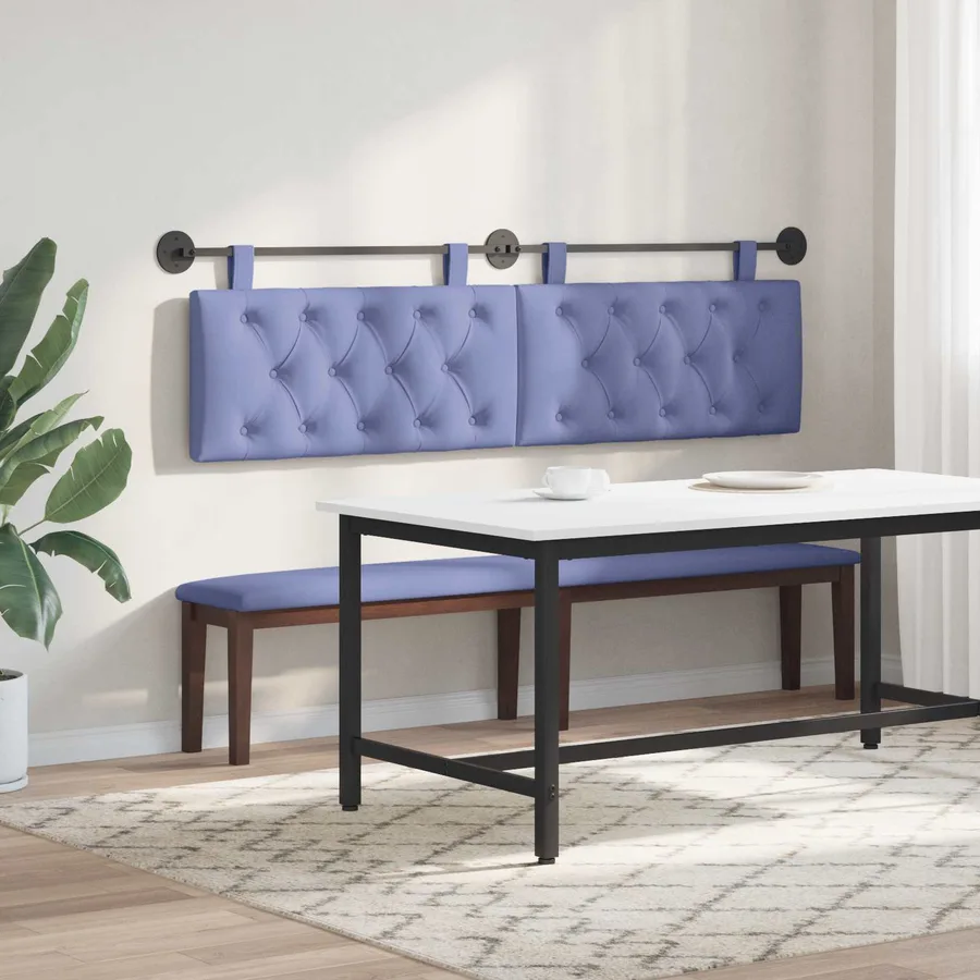Tête de lit suspendue Bleu denim Tissu - 4