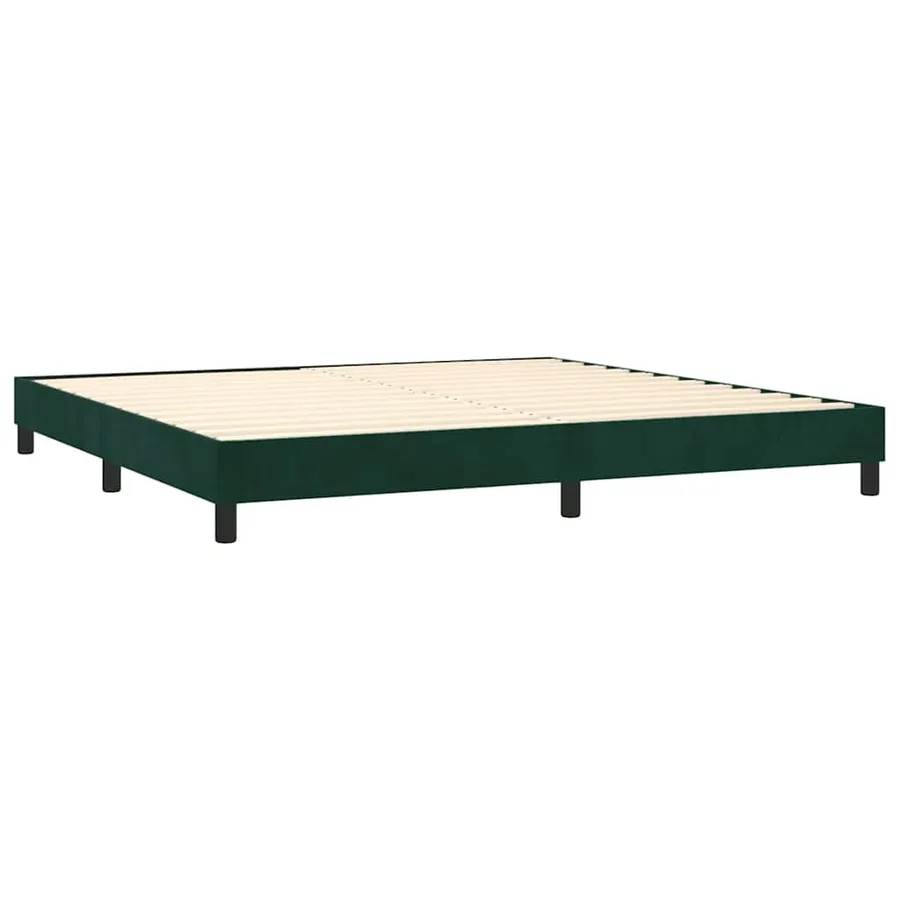 Sommier à lattes de lit et matelas Vert foncé 200x200cm Velours - 4