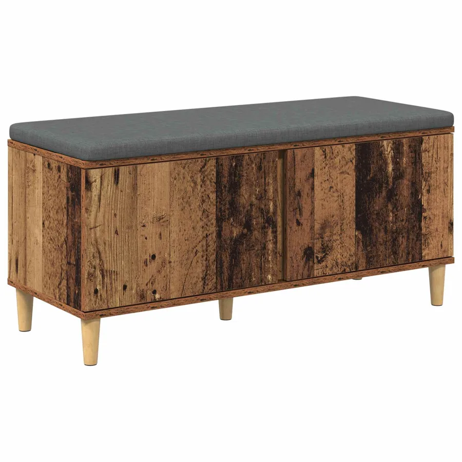 Banc d'entrée avec coussin Bois ancien 100 x 38 x 46 cm - 2