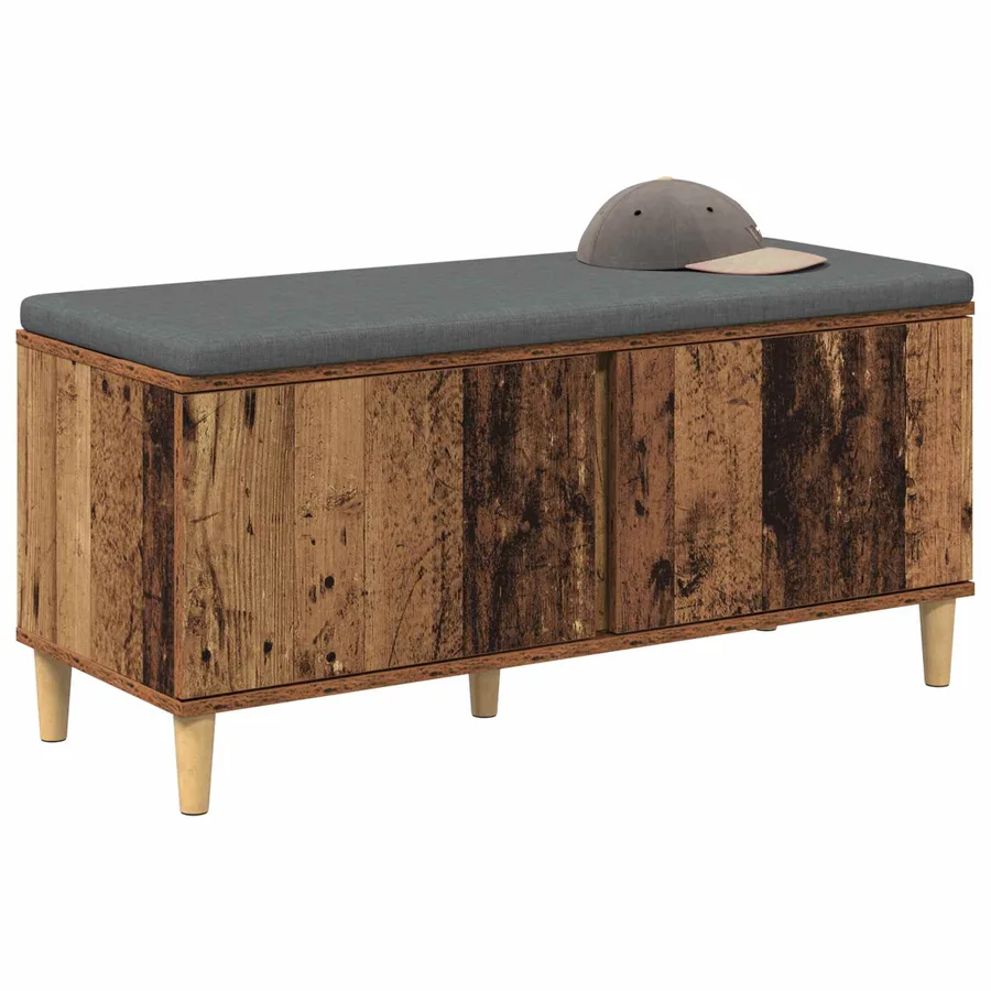 Banc d'entrée avec coussin Bois ancien 100 x 38 x 46 cm - 3