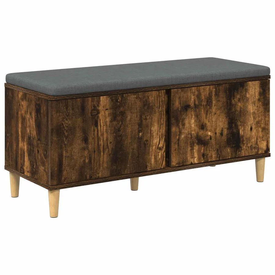 Banc d'entrée avec coussin Chêne Fumé 100 x 38 x 46 cm - 2