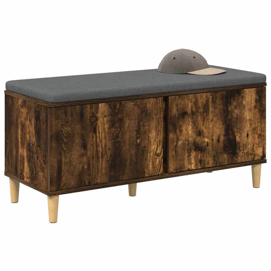 Banc d'entrée avec coussin Chêne Fumé 100 x 38 x 46 cm - 3