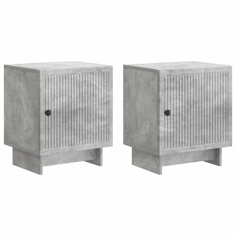 Cabinet de chevet 2 pcs Gris béton 43 x 34,5 x 50 cm - 2