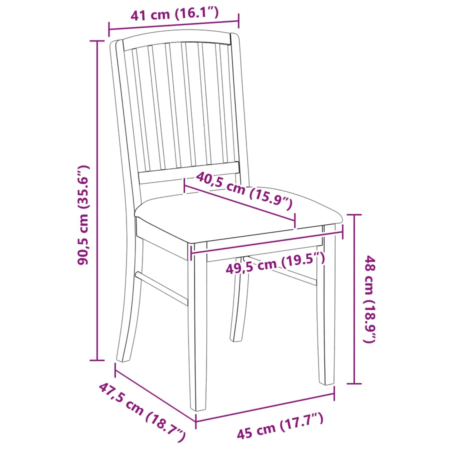 Chaises de salle à manger 2 pcs Naturel 50 x 52,5 x 91 cm - 11