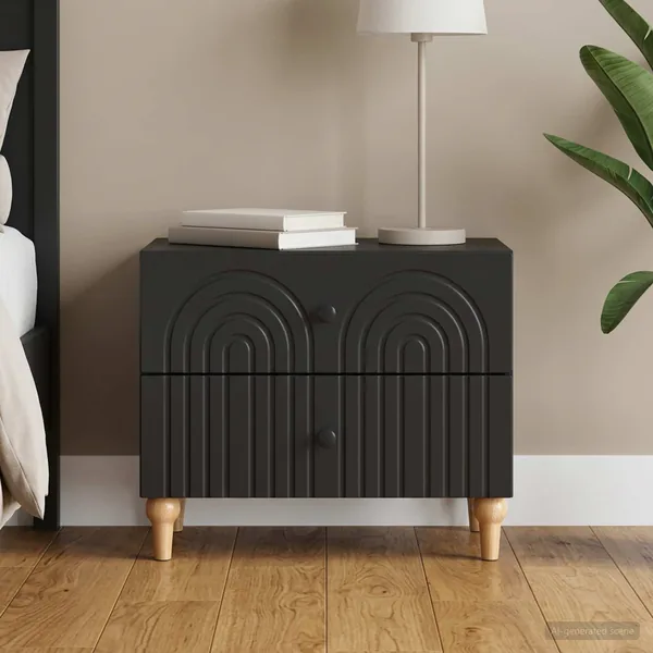 Cabinet de chevet Noir 62 x 34,5 x 48 cm Bois d'ingénierie