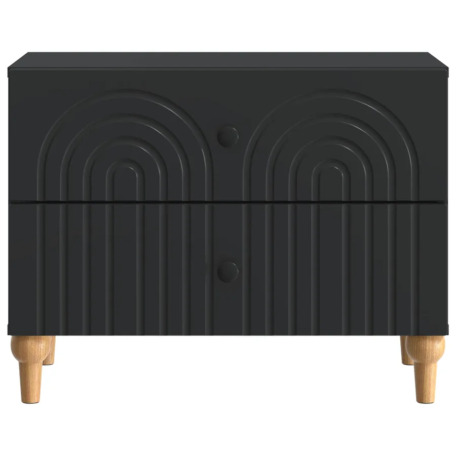 Cabinet de chevet Noir 62 x 34,5 x 48 cm Bois d'ingénierie - 5