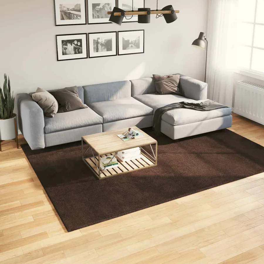 Tapis doux à poils moyens et lavable HUARTE Marron 200 x 280 cm