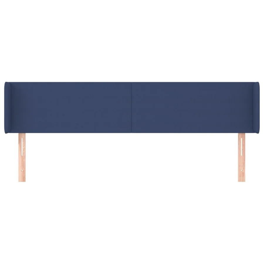 Tête de lit avec oreilles Bleu 203x16x78/88 cm Tissu - 3