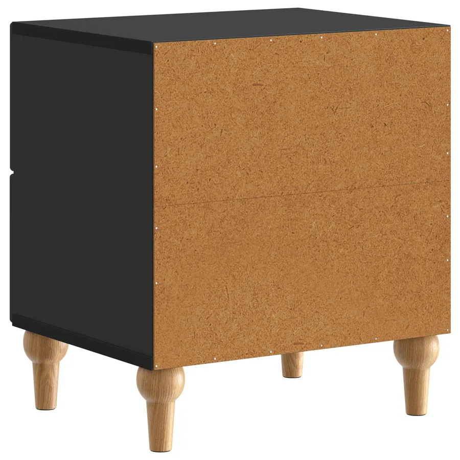 Cabinet de chevet Noir 43 x 34,5 x 48 cm Bois d'ingénierie - 7