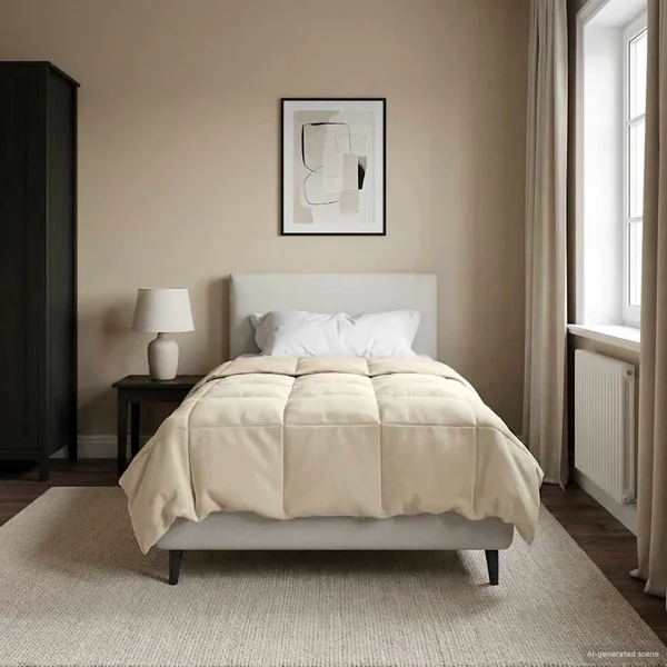Duvet d'hiver Matelassé Crème 135 x 200 cm Microfibre