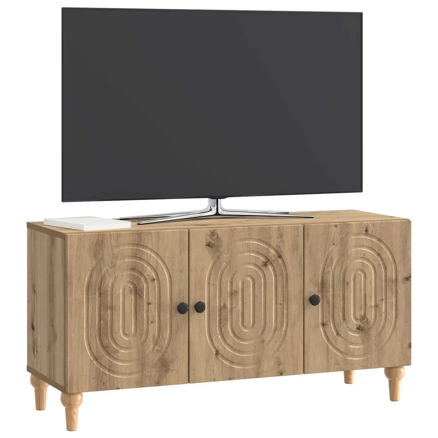 Meuble TV 99 x 34,5 x 50 cm Chêne artisanal Bois d'ingénierie - 3