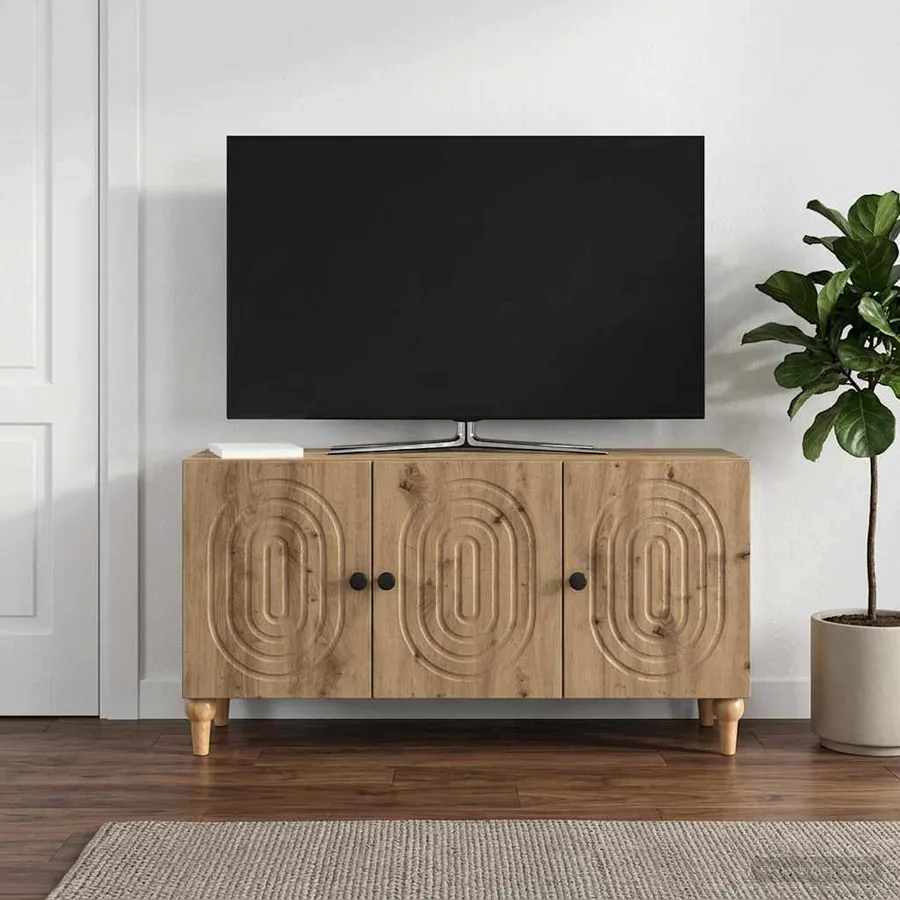 Meuble TV 99 x 34,5 x 50 cm Chêne artisanal Bois d'ingénierie - 4