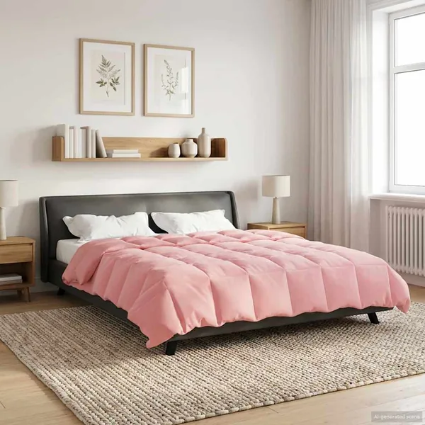Duvet complet toute l'année Rose 220 x 260 cm Microfibre