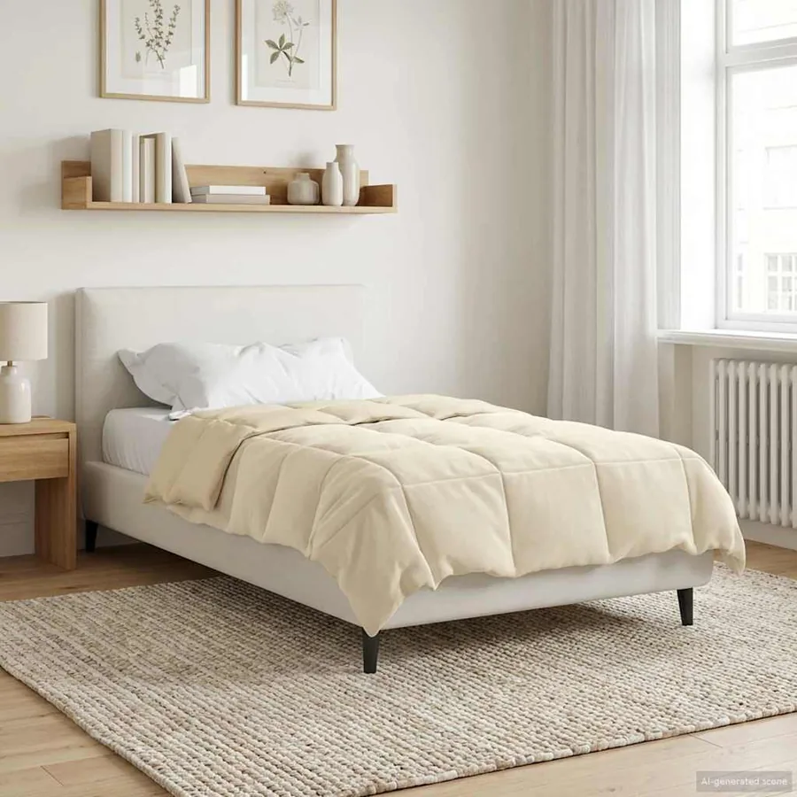 Duvet d'été simple Matelassé Crème 140 x 200 cm Microfibre