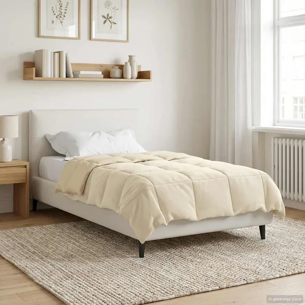 Duvet d'été simple Matelassé Crème 140 x 200 cm Microfibre