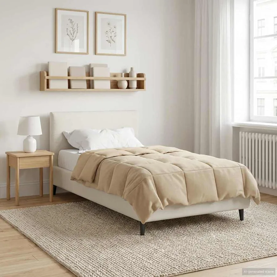 Duvet complet toute l'année Crème 135 x 200 cm Microfibre
