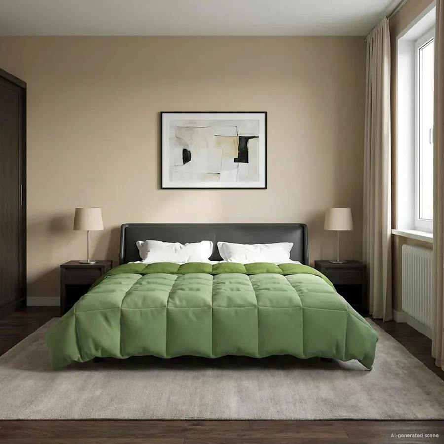 Duvet d'hiver Matelassé Vert 240 x 260 cm Microfibre