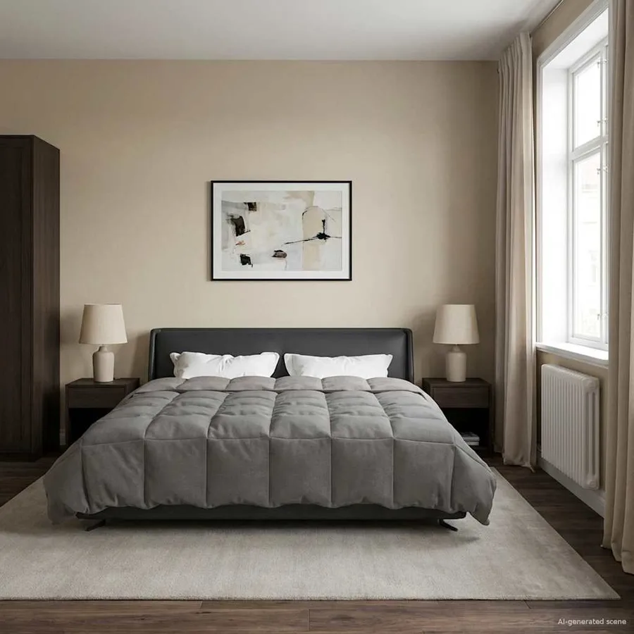 Duvet d'été simple Matelassé Gris clair 200 x 220 cm Microfibre - 4