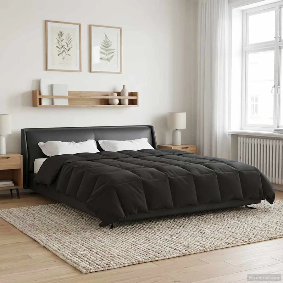 Duvet complet toute l'année Anthracite 200 x 200 cm Microfibre - 4