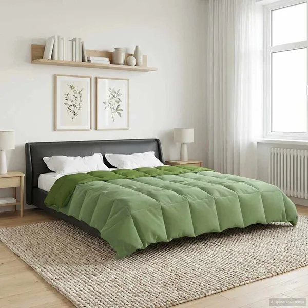 Duvet d'hiver Matelassé Vert 200 x 200 cm Microfibre
