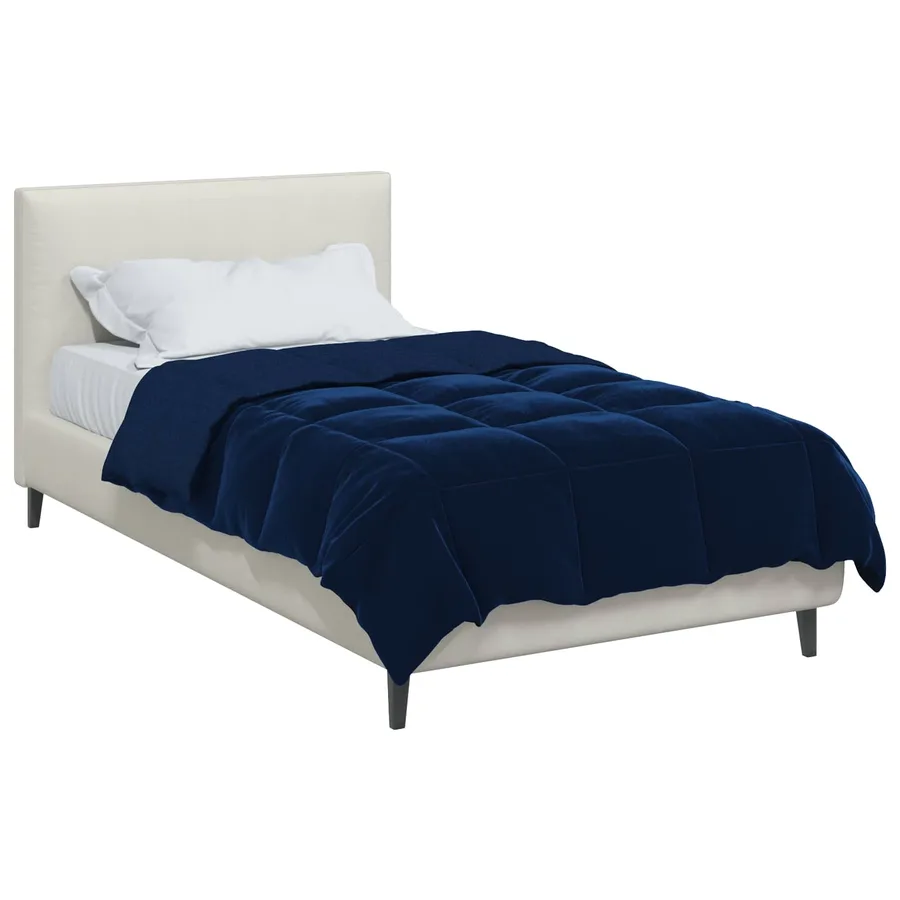 Duvet d'été simple Matelassé Bleu foncé 155 x 200 cm Microfibre - 3