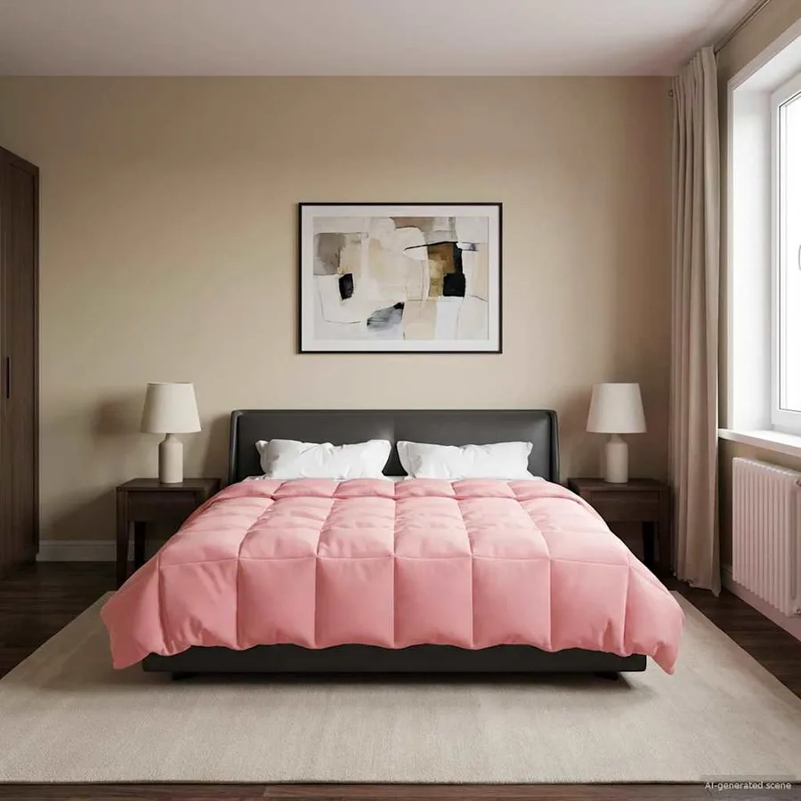Duvet d'hiver Matelassé Rose 220 x 240 cm Microfibre - 4