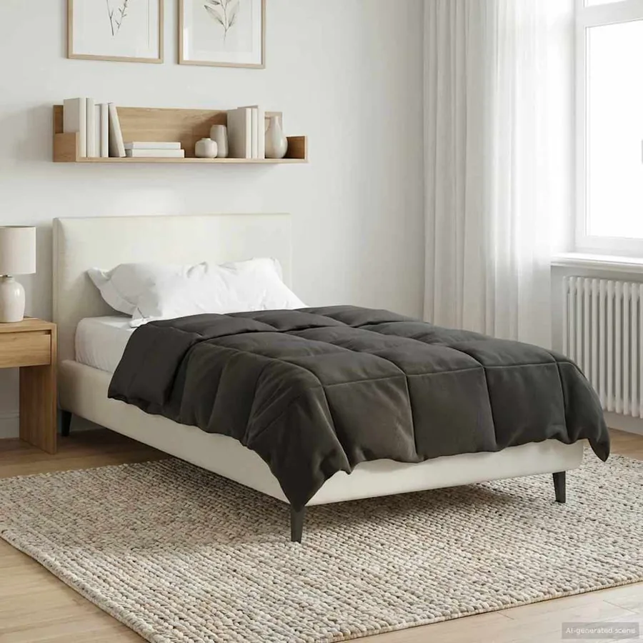 Duvet d'été simple Matelassé Anthracite 155 x 220 cm Microfibre