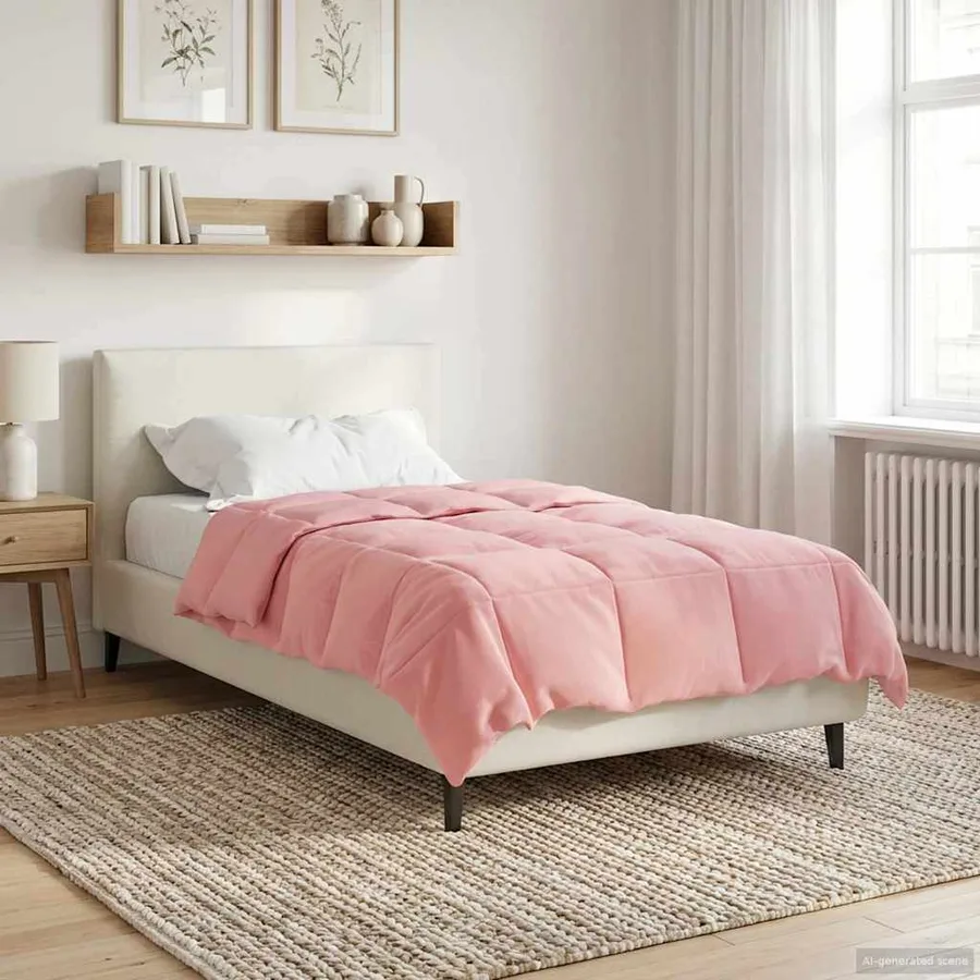 Duvet d'été simple Matelassé Rose 135 x 220 cm Microfibre - 4