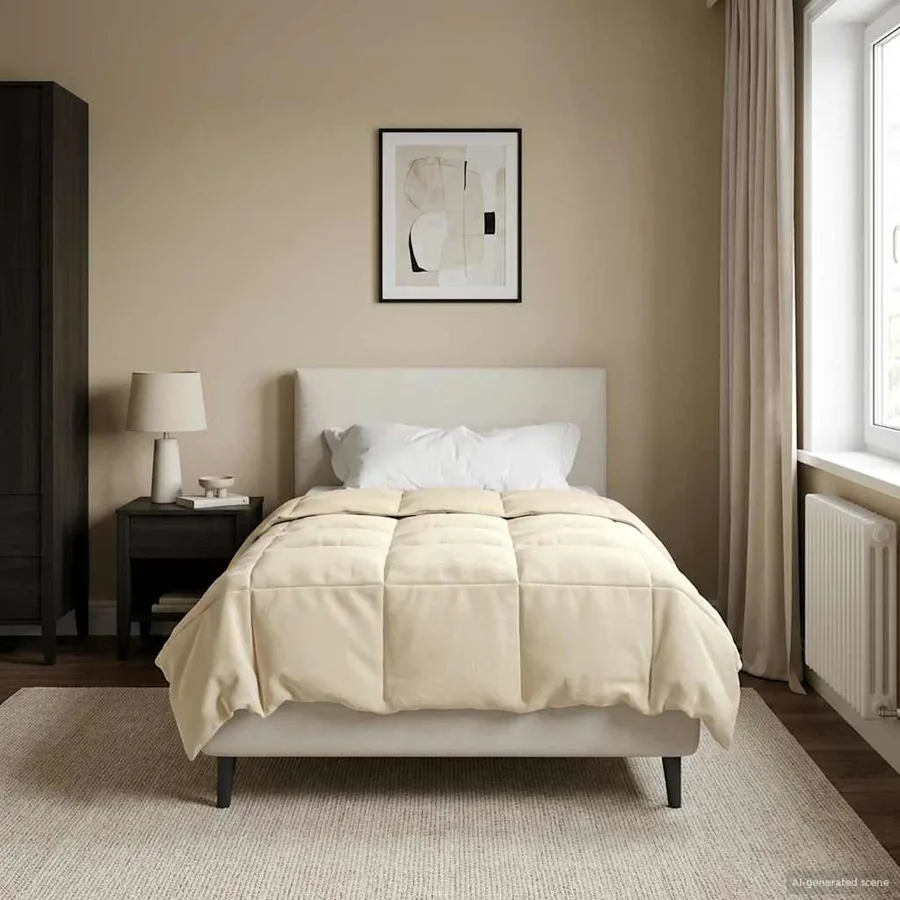 Duvet d'hiver Matelassé Crème 140 x 220 cm Microfibre